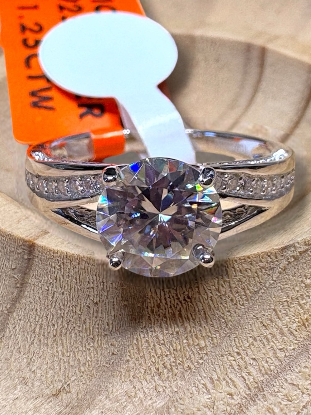 Moissanite 1.25CTW Sterling Silver Solitaire Ring Size 7